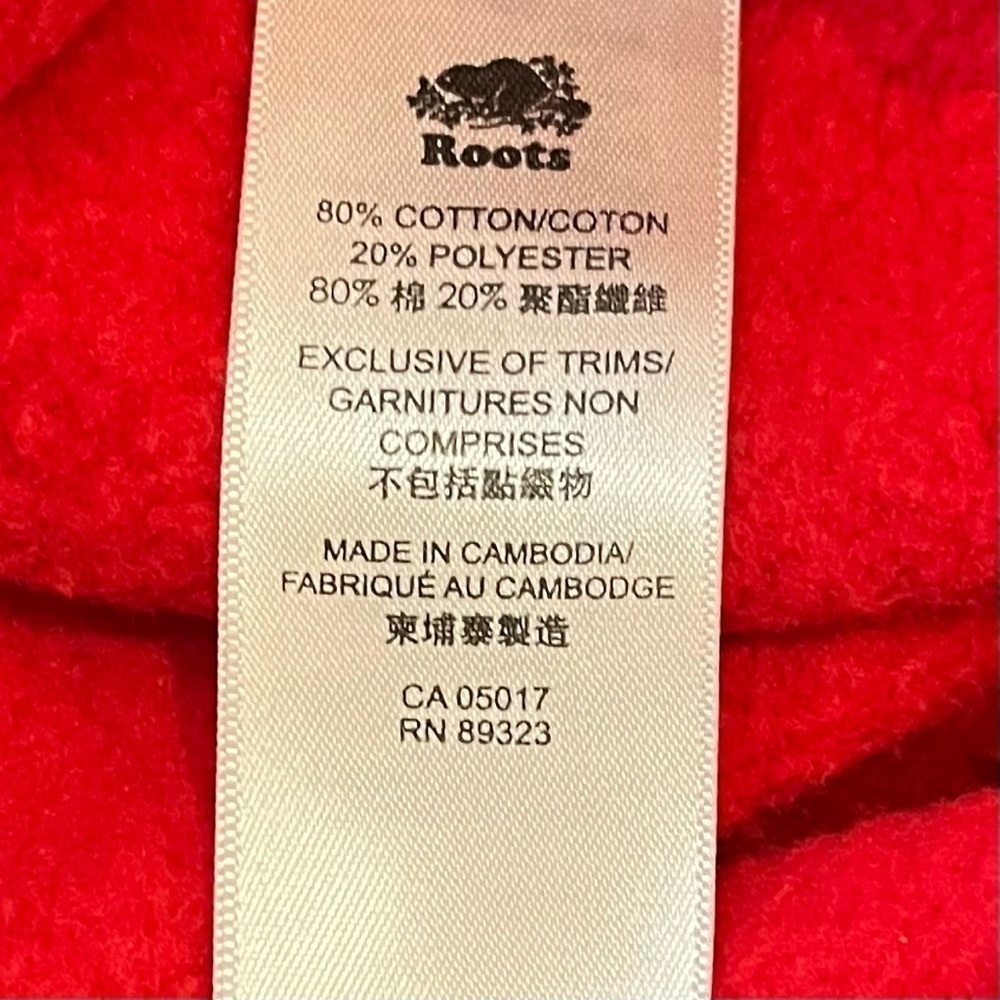 ROOTS Kids Canada Beaver Crewneck Sweatshirt Unisex Size XXL 13-14 Red Black - Picture 6 of 6